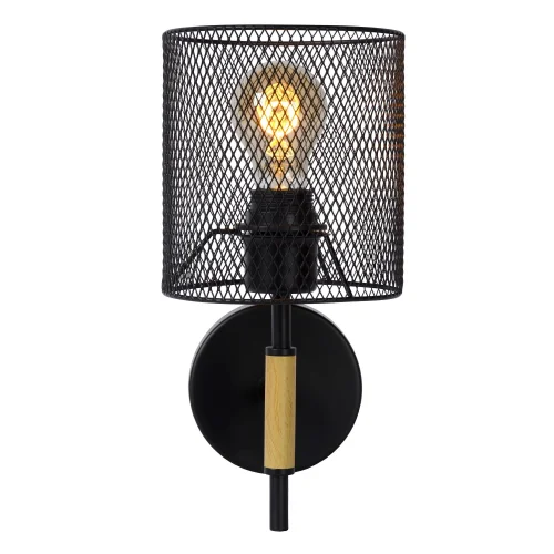 Бра Baskett 45259/01/30 Lucide чёрный на 1 лампа, основание чёрное в стиле винтаж  фото 4